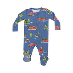 Angel Dear - Vintage Red Truck Zip Footie