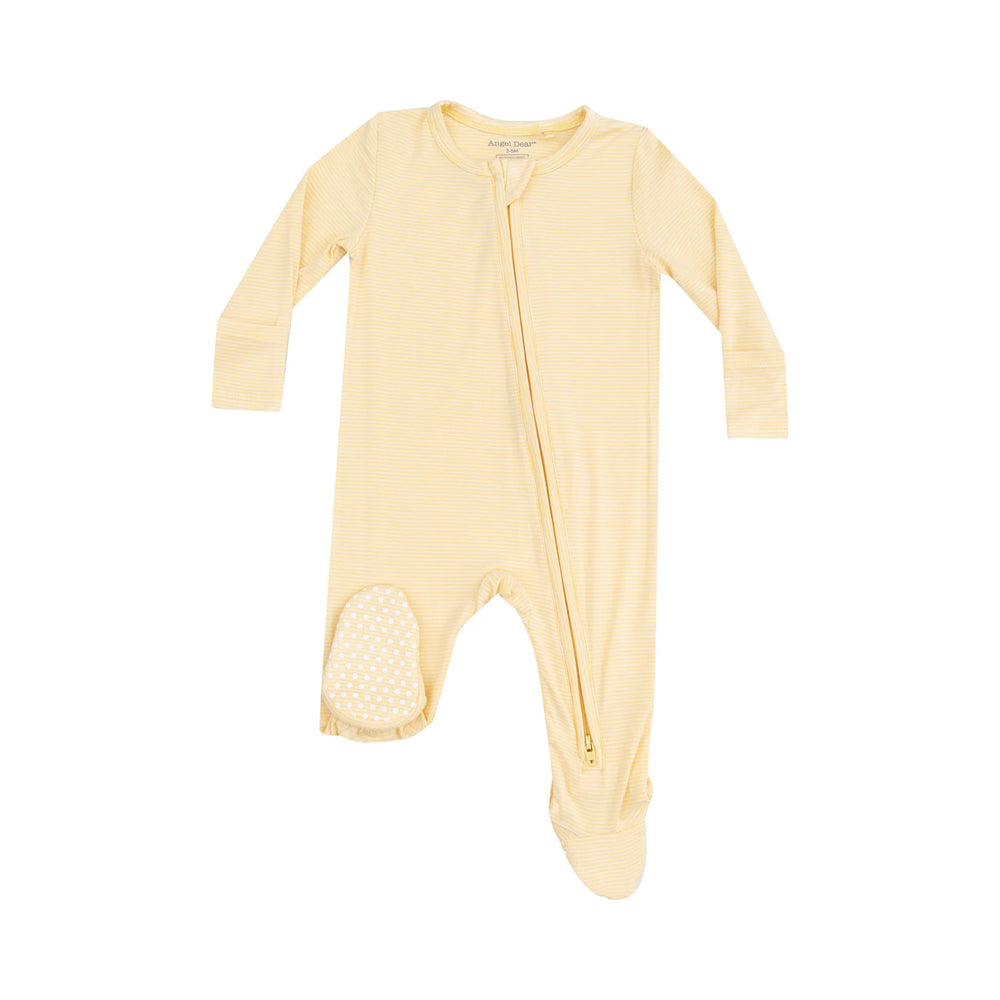 Angel Dear - Stripe Baby Chicks 2 Way Zipper Footie