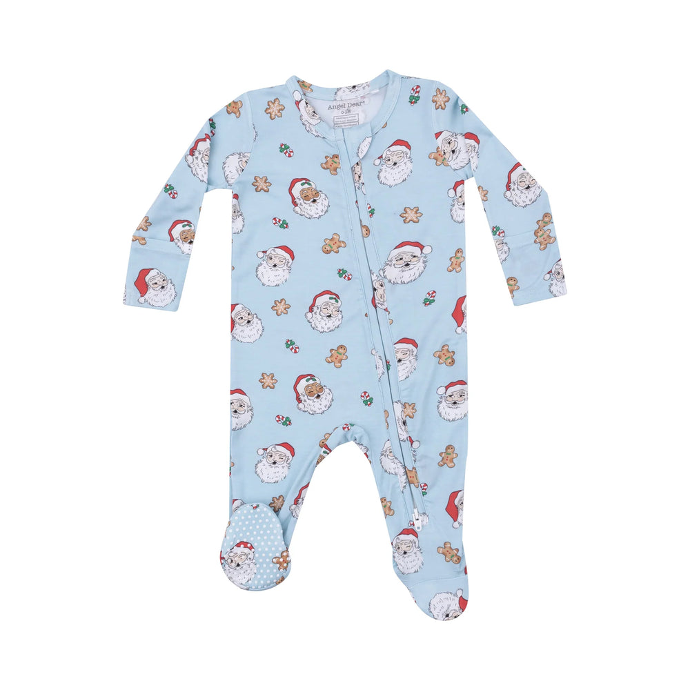 Angel Dear - Blue Vintage Santa Zip Footie