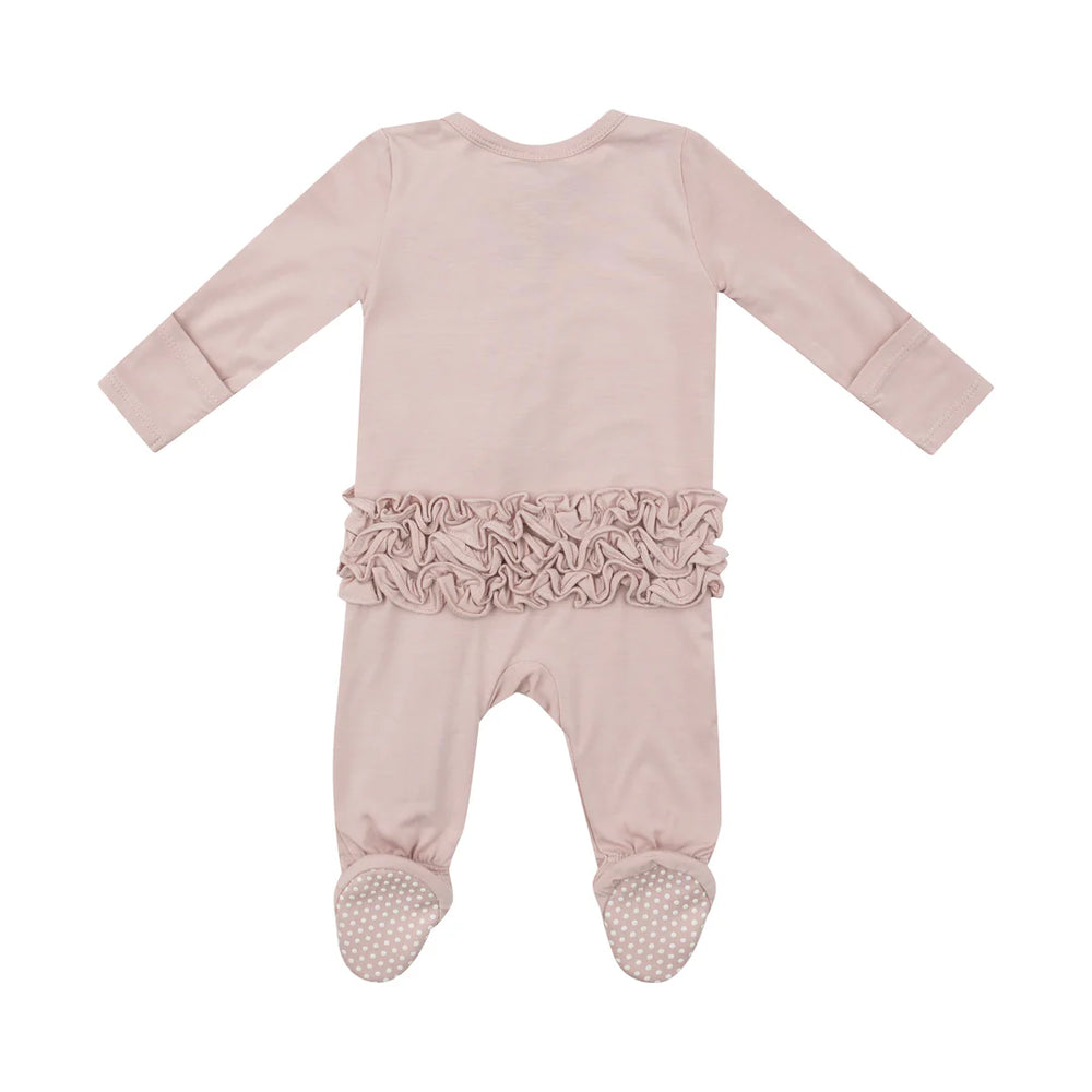 Angel Dear - Sepia Rose - 2 Way Zip Ruffle Footie