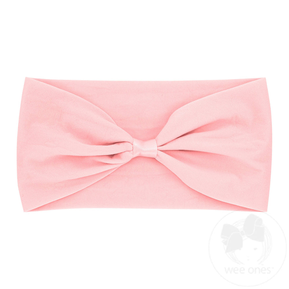 wee ones - Light Pink Nylon Baby Band with Wrap - ADD YOUR BOW