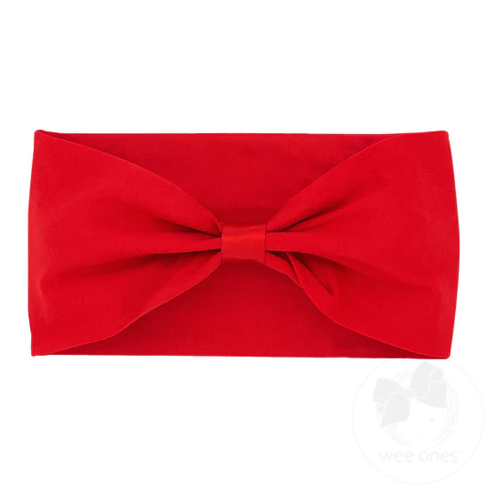wee ones - Red Nylon Baby Band with Wrap - ADD YOUR BOW