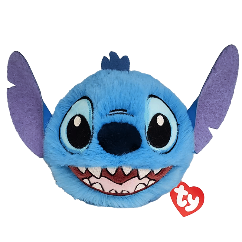 Ty Stitch Beanie Bouncer plush toy featuring Stitch from Disney's Lilo & Stitch with a cozy beanie hat, soft and cuddly for kids.