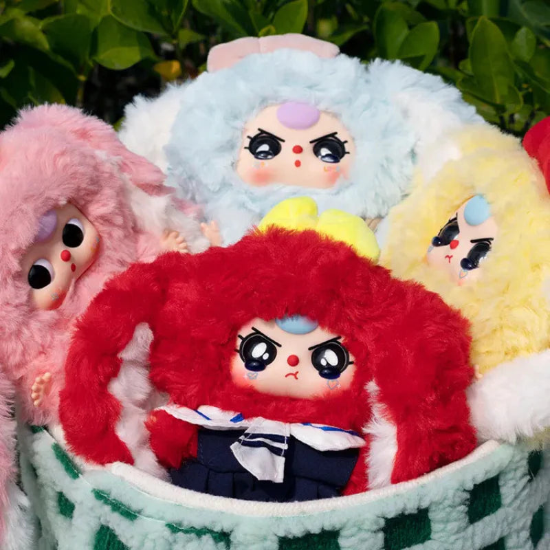 Cute bunny plush from Baby Three Macaron Blind Box, soft pastel-colored toy with adorable bunny design.