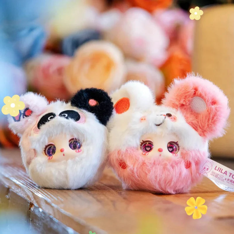 Baby Three Lila's Garden Tea Party Mini Plush Blind Box featuring colorful, soft plush toys of garden-themed characters.