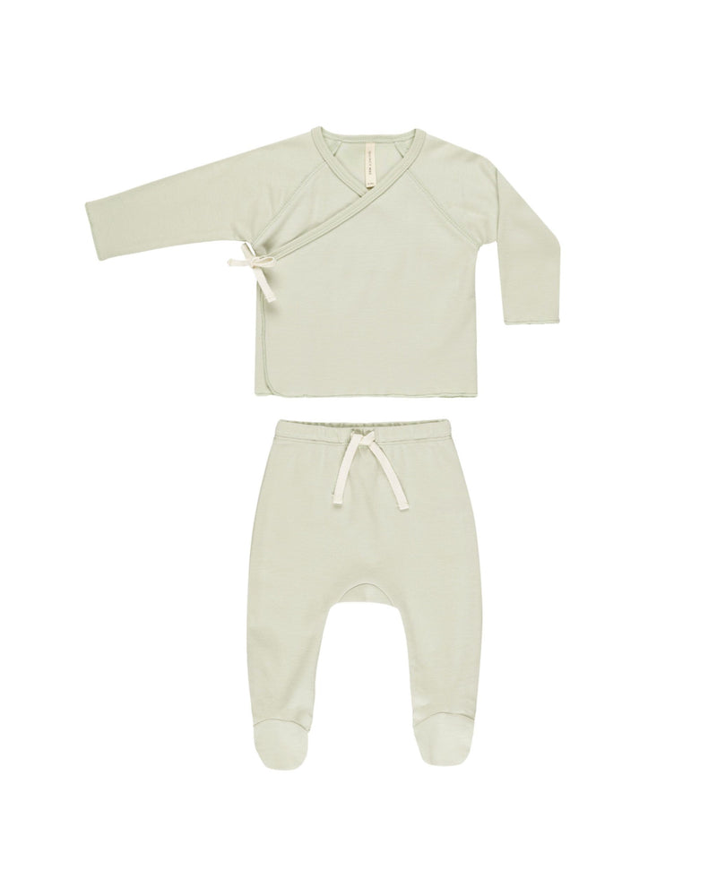 Quincy Mae - Mint Wrap Top + Pant Set