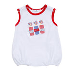 Magnolia Baby - Pop!Boom!Bam! Applique Red S/less Boy Bubble
