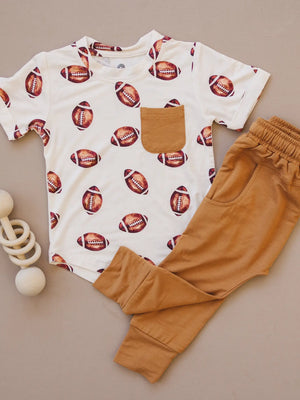 Little Joy Co. - Bamboo Football Tee & Pant Set