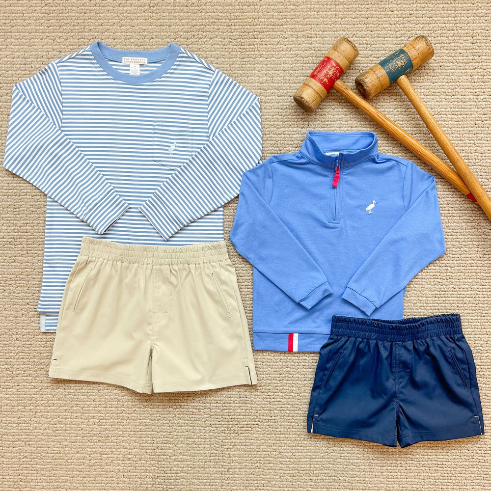 
            
                Load image into Gallery viewer, The Beaufort Bonnet Company - PrepleticTM Sheffield Shorts - Keeneland Khaki/Nantucket Navy
            
        
