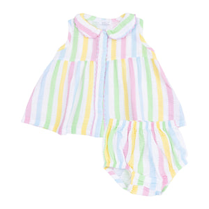 Angel Dear - Ric Rac Stripe Jill Button Front Dress