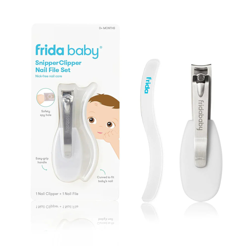 NailFrida Snipperclipper Set by Frida with nail scissors and clippers, designed for precise and gentle nail trimming.