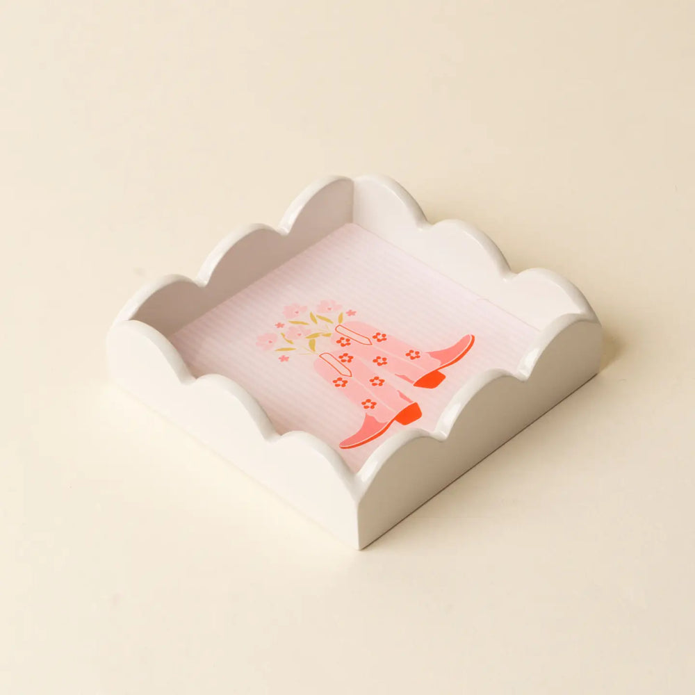 The Darling Effect -  Scallop Trinket Tray-Cowgirl Boots