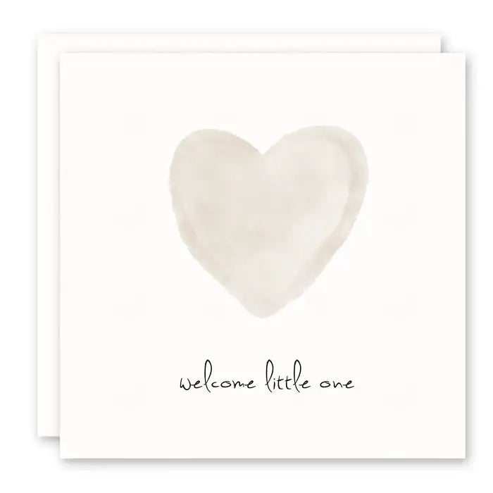 Welcome Little One Card in Neutral - Baby Card Plain