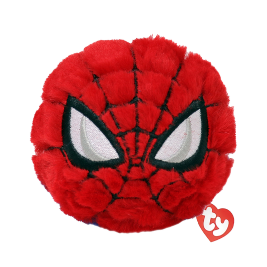Ty Spider-Man Beanie Bouncer featuring a plush Spider-Man character with a red and blue beanie and a friendly smile.