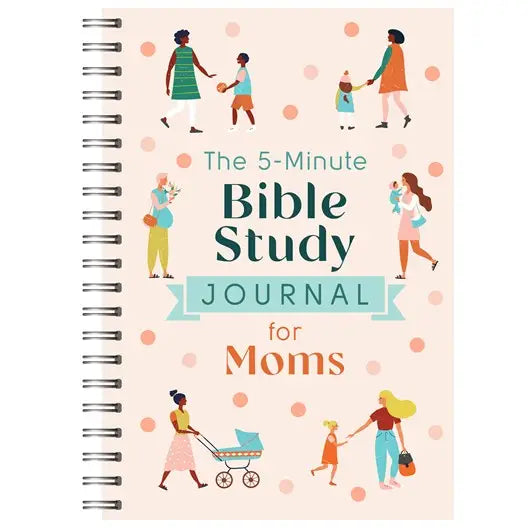 Bible study journal for moms by Barbour Publishing Inc., featuring a closed journal with a floral cover and 5-minute daily prompts