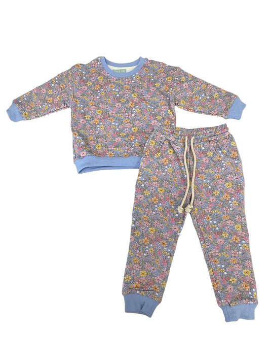 Blue Floral Jogger Set
