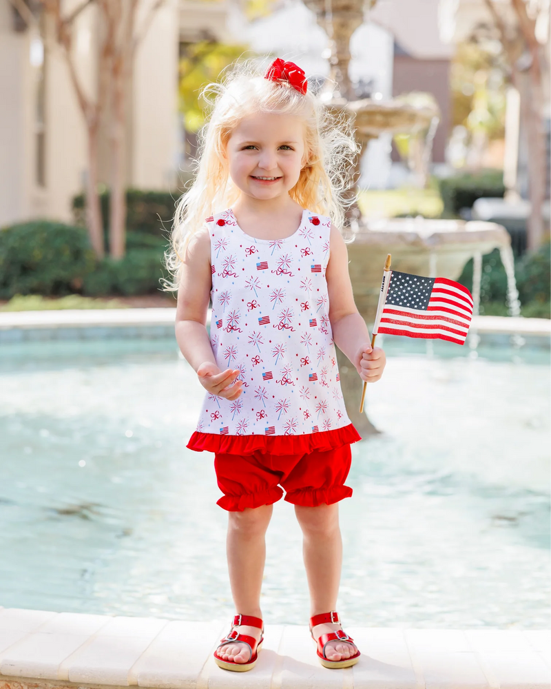 
            
                Load image into Gallery viewer, Jellybean - Fireworks and Freedom Swing Back Bloomer Set
            
        