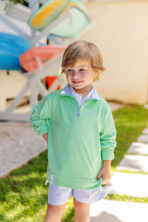 The Beaufort Bonnet Company - Grace Bay Green with Beale Street Blue Stripe Prepletic Hayword Half Zip