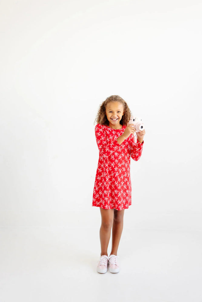 The Beaufort Bonnet Company - Long Sleeve Polly Play Dress Bustling Bows