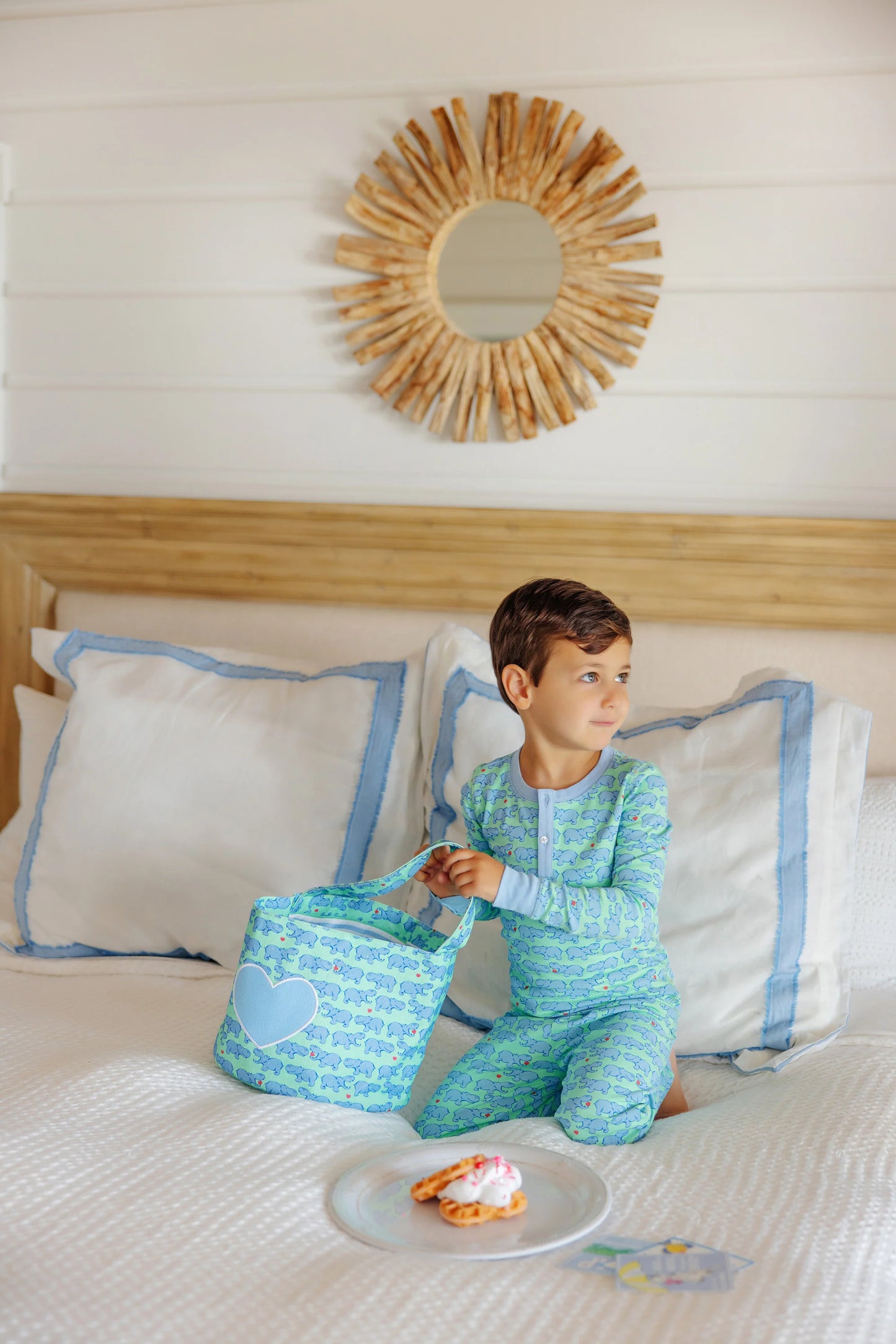 The Beaufort Bonnet Company - Hugga Hippo with Beale Street Blue Buckets of Love