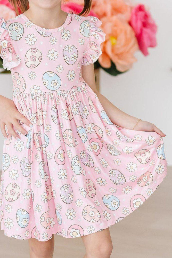 Mila & Rose - Easter Egg Hunt Flutter Sleeve Twirl Dress