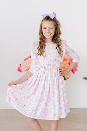 Mila & Rose - Baby Bunnies 3/4 Sleeve Ruffle Twirl Dress