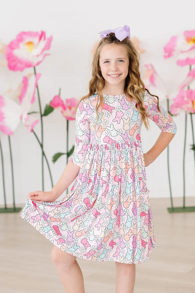 Mila & Rose - Hangin with my Peeps 3/4 Sleeve Pocket Twirl Dress