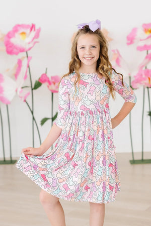 Mila & Rose - Hangin with my Peeps 3/4 Sleeve Pocket Twirl Dress