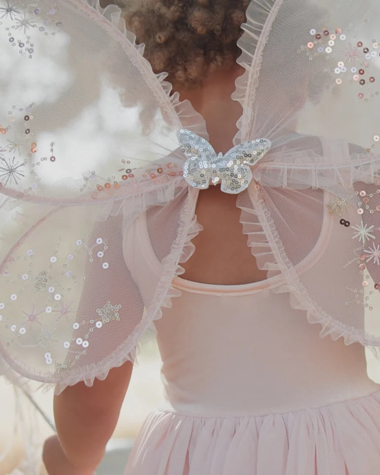 Pink Noralee Wings with feathered details and delicate design, perfect for costumes or decorative accessories.