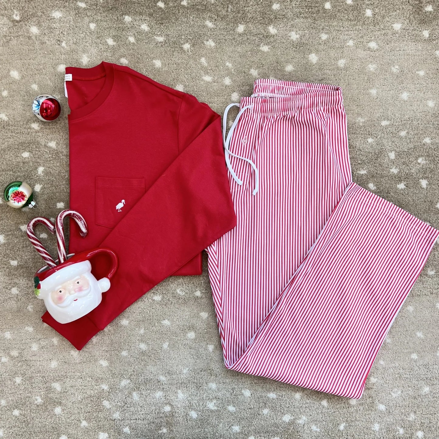 The Beaufort Bonnet Company - Men's Sunday Style Sweatpants Richmond Red Stripe/Worth Avenue White