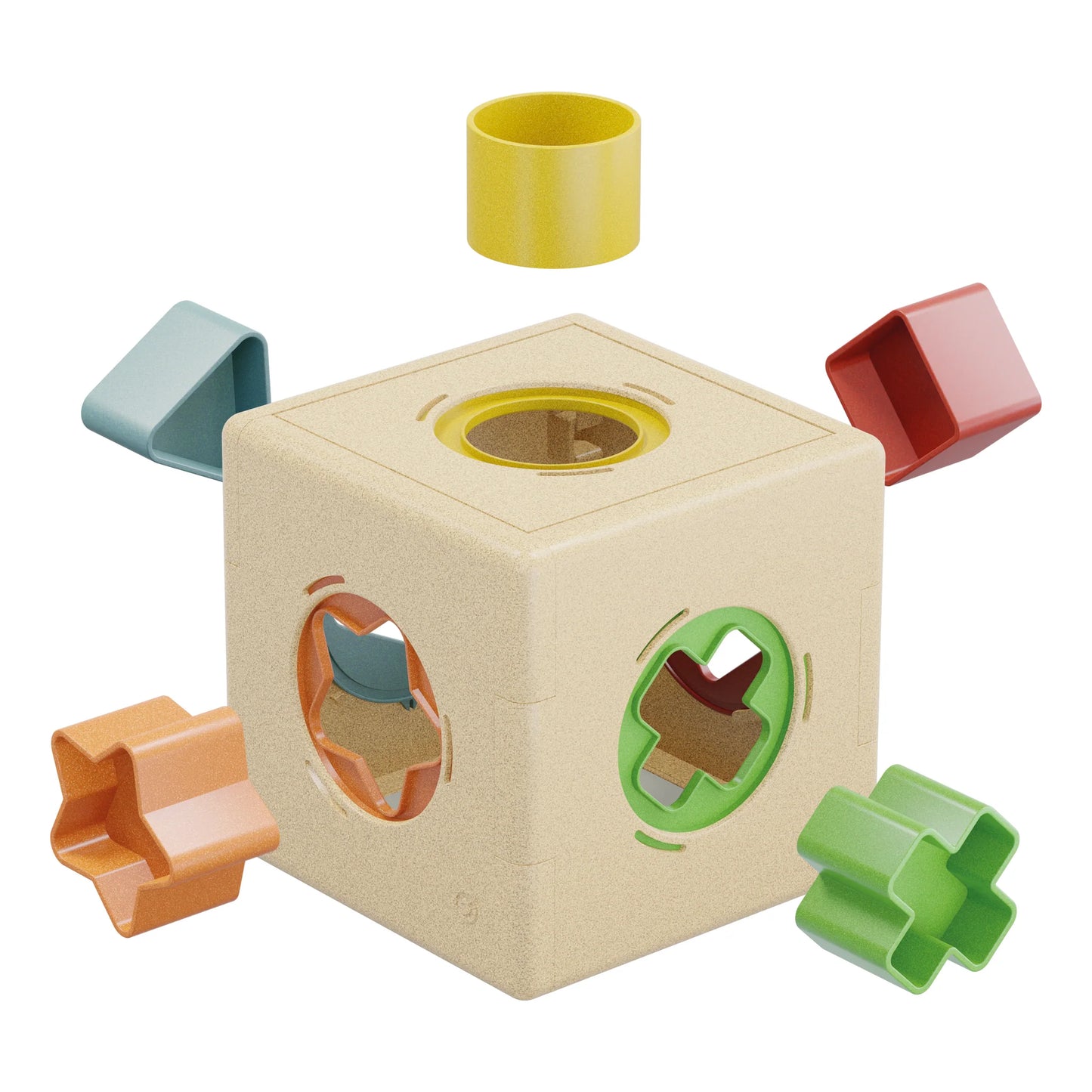 Colorful Quercetti Shape Play Box with various geometric shapes for creative building and early childhood development.