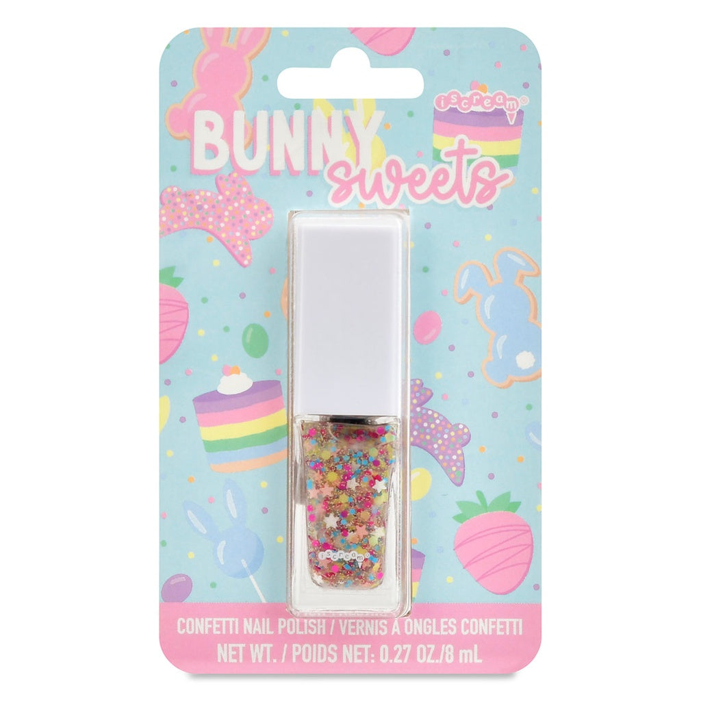 Iscream Bunny Sweets Nail Polish bottle with colorful, pastel nail polish and bunny-themed packaging.