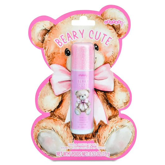 Beary Cute Lip Balm by Iscream featuring a cute bear-shaped container and colorful packaging.