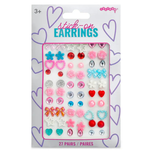 Iscream sparkly stick-on earrings with shimmering rhinestones, easy to wear and remove, perfect for adding a touch of glamour.