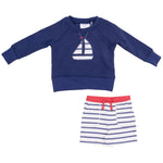 Angel Dear - Sailboat French Terry Set with Red