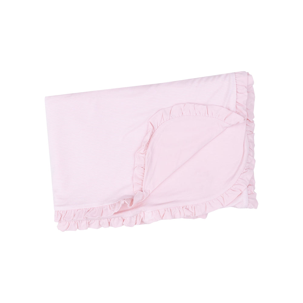 Angel Dear - Pink Stripe Ruffle Receiving Blanket