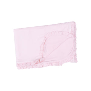 Angel Dear - Pink Stripe Ruffle Receiving Blanket