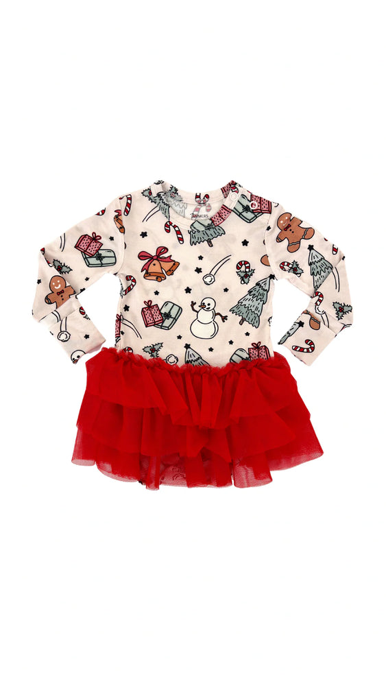 In My Jammers - Holly Jolly Tutu Bodysuit LAST ONE 3T