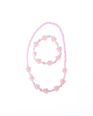 Great Pretenders - Pink Crystal Blooms Necklace & Bracelet Set