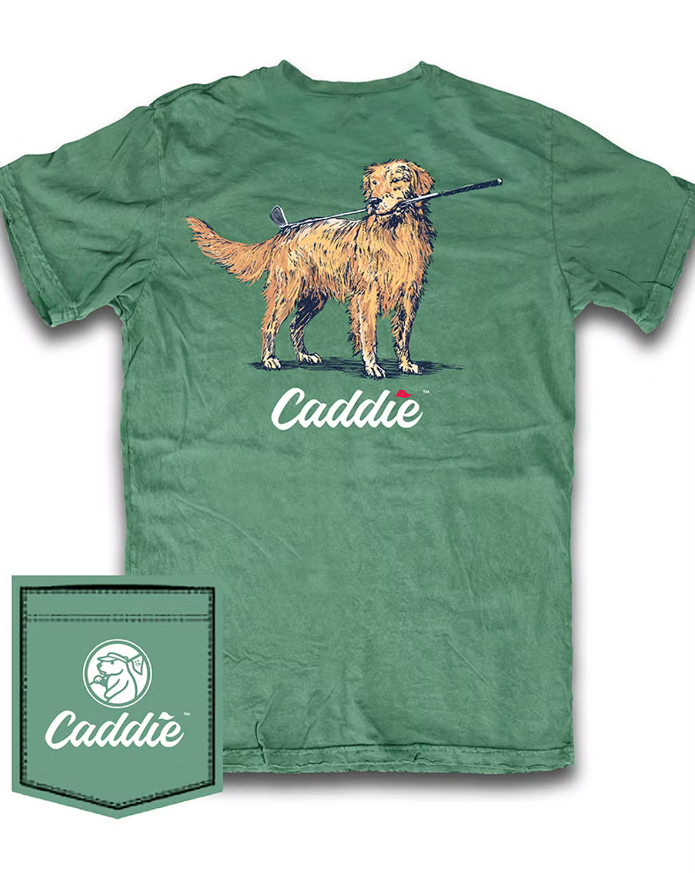 Youth Club Retriever Shirt by Caddie featuring a casual fit and Retriever dog graphic on soft fabric.