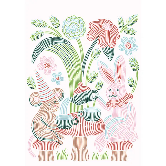 Flowart Trace By Line Woodland Whimsy artwork by Lifelines featuring intricate woodland-inspired line art design.