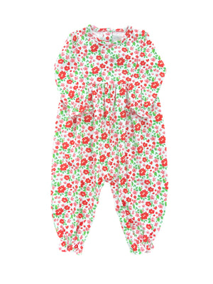 James & Lottie - Isla Knit Long Bubble - Red & Pink Floral