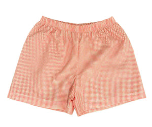 James and Lottie - Conrad Shorts Orange Gingham Pumpkin