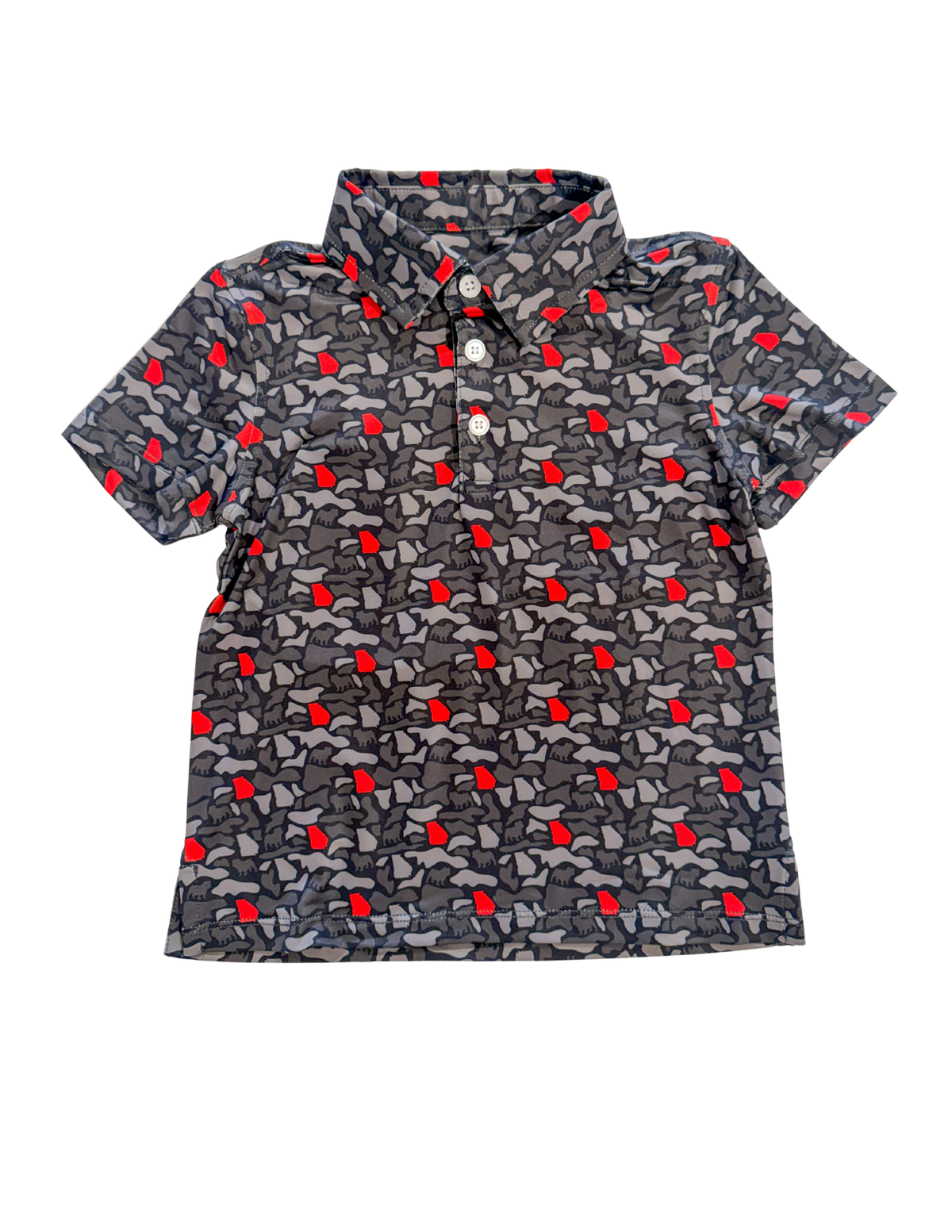 GA Camo Bulldog Red & Black Polo