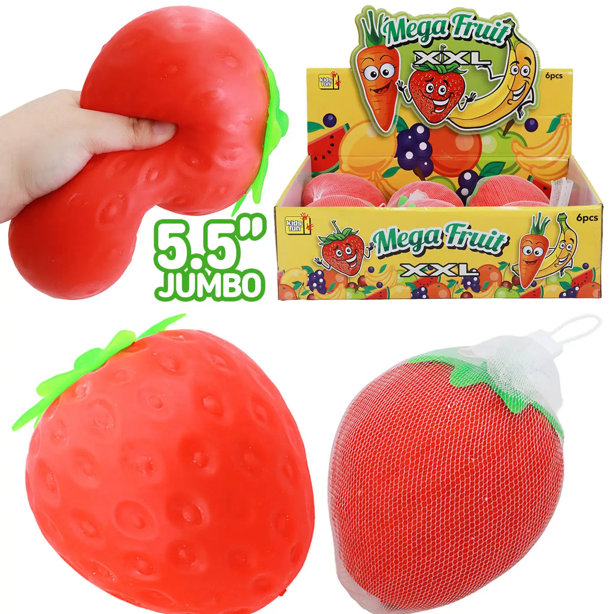 Jumbo Slime Filled Strawberry Squishy - 5.5 Inch