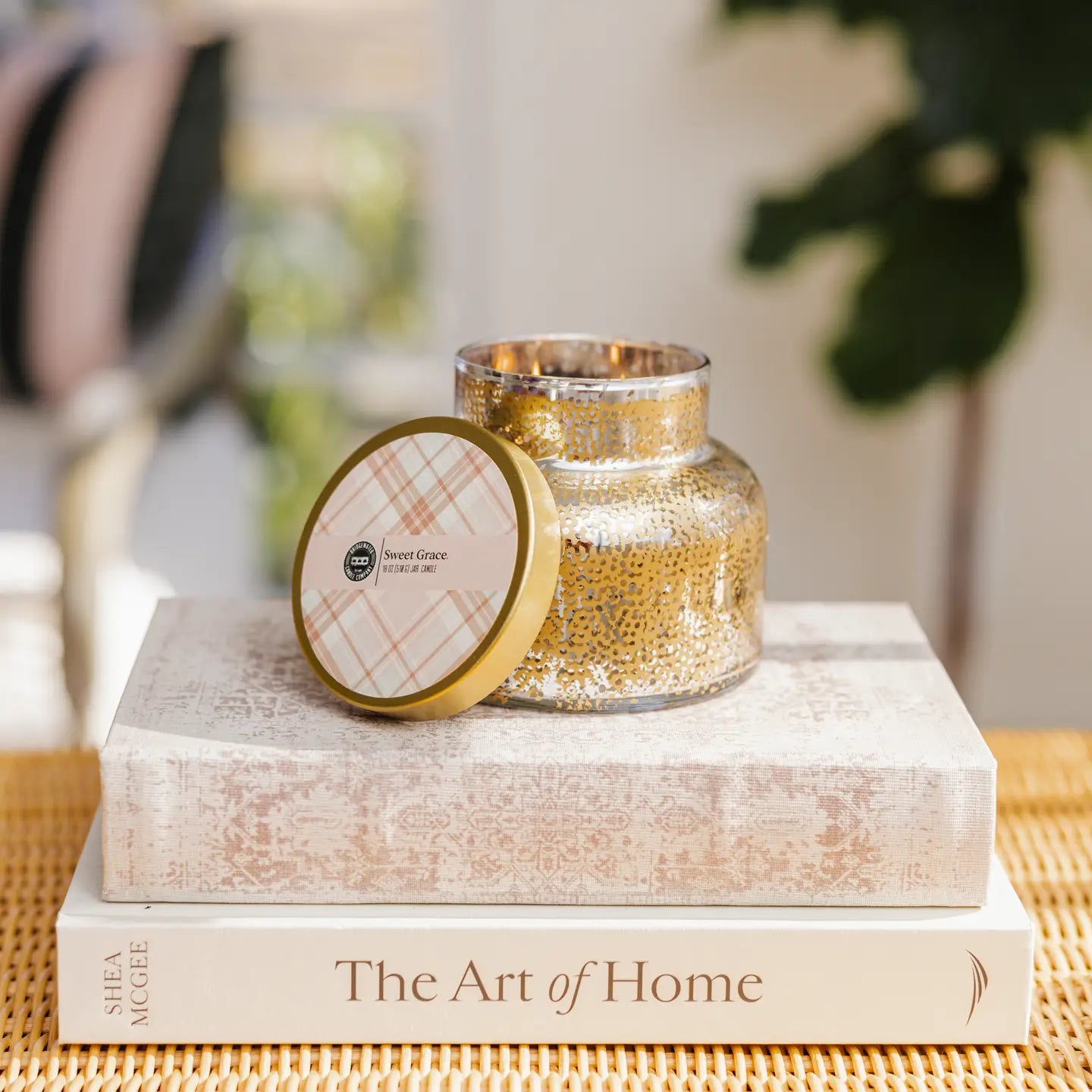 Bridgewater Candle Company Sweet Grace Mercury Jar Candle with elegant glass container and soft flickering flame.