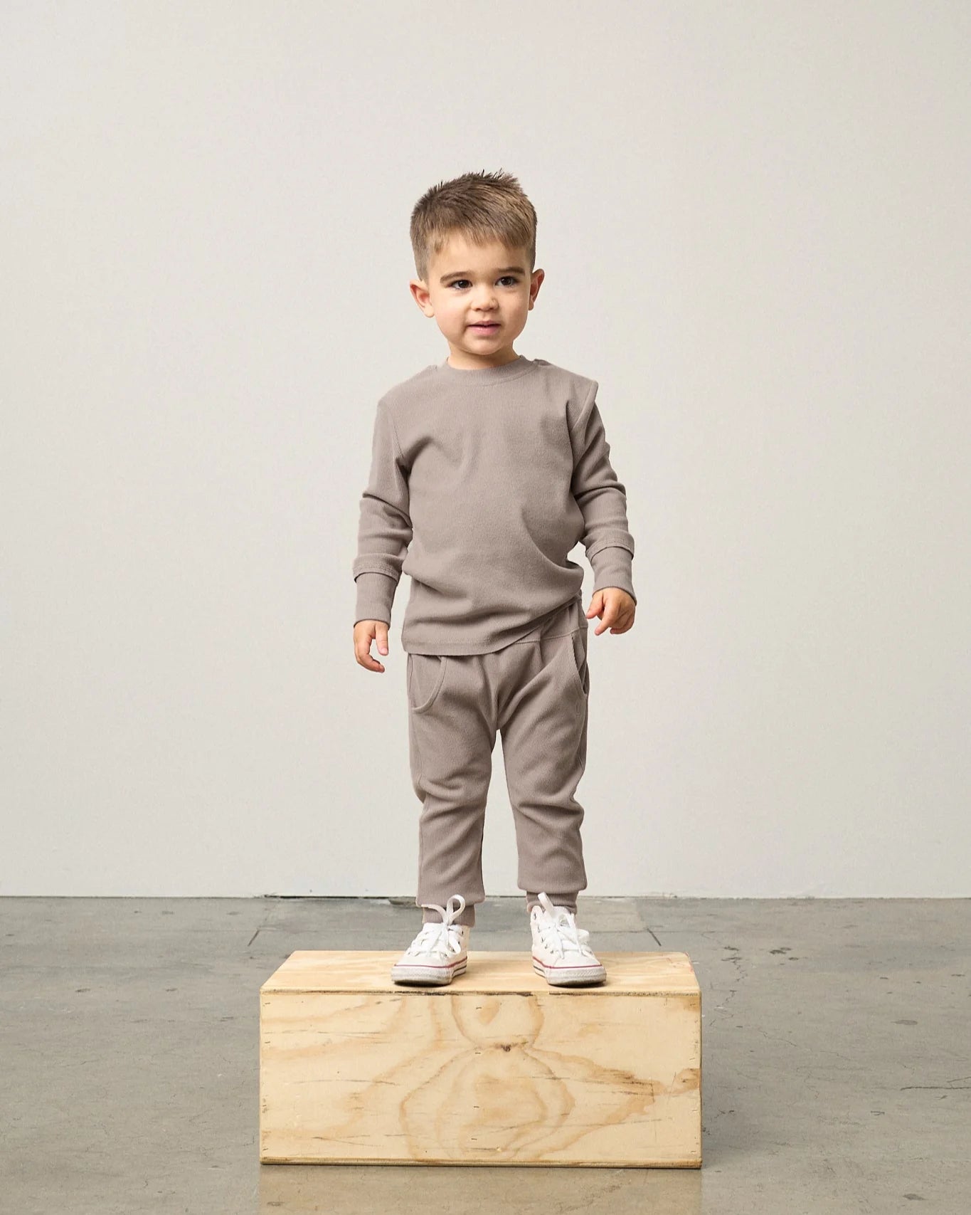 Mushroom Long Sleeve Ribbed Tee