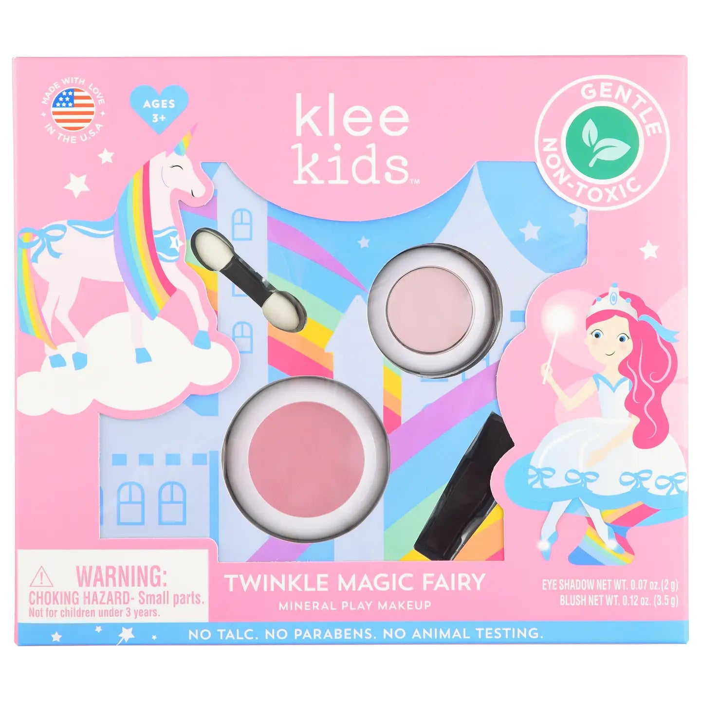 Klee Kids Twinkle Magic Fairy play makeup 2-piece kit featuring colorful fairy-themed makeup accessories and whimsical packaging.
