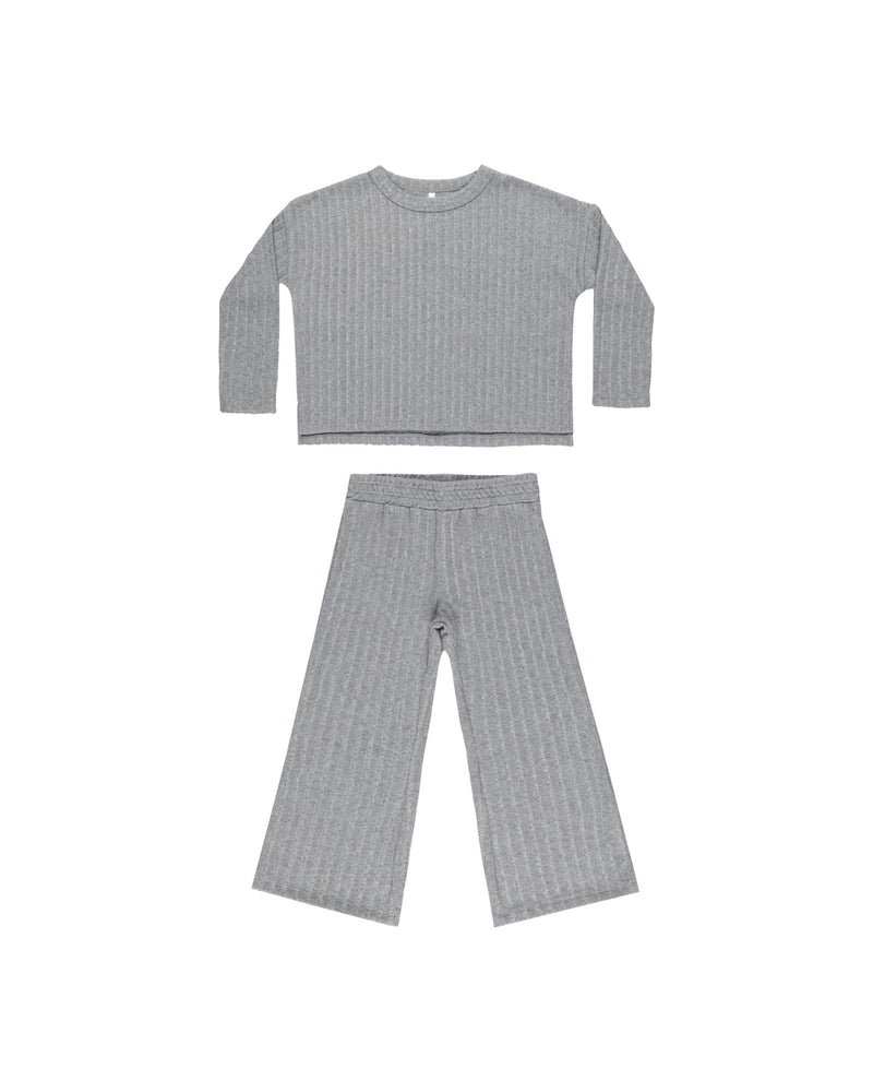 Rylee & Cru - Dusty Blue Cozy Rib Knit Set