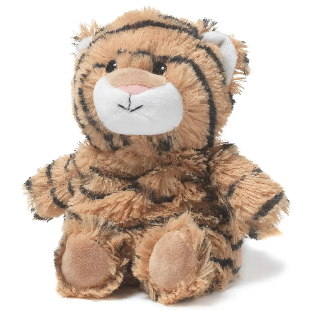 Warmies Tiger Junior plush toy with detailed tiger features, soft fabric, and a friendly, cuddly appearance for children.
